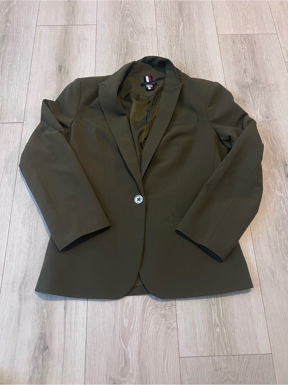 Tommy Hilfiger Olive Green Single-Button Women's Blazer